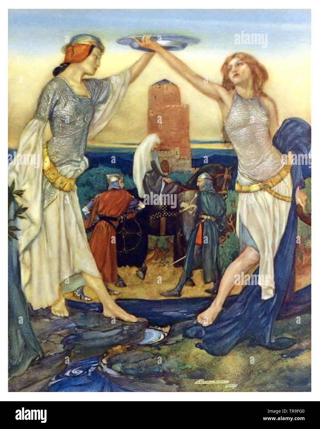 Le Morte D'Arthur von William Russell Flint Stockfoto