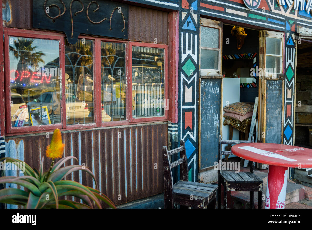 Die Khaya Pizza Restaurant in Glencairn auf Südafrika der False Bay Küste Stockfoto