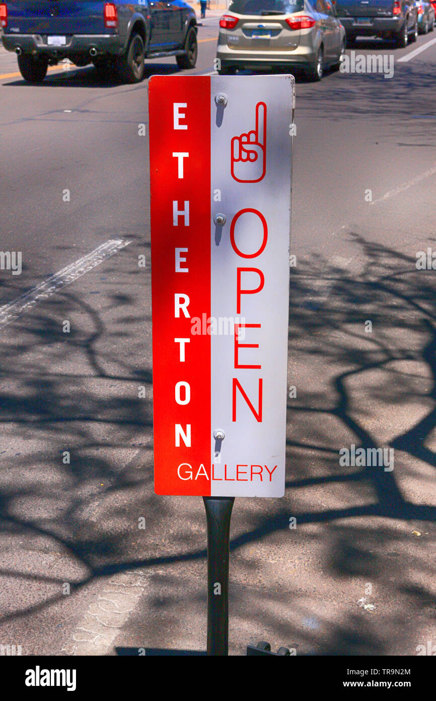Etherton Gallery Schild in der Innenstadt von Tucson AZ Stockfoto