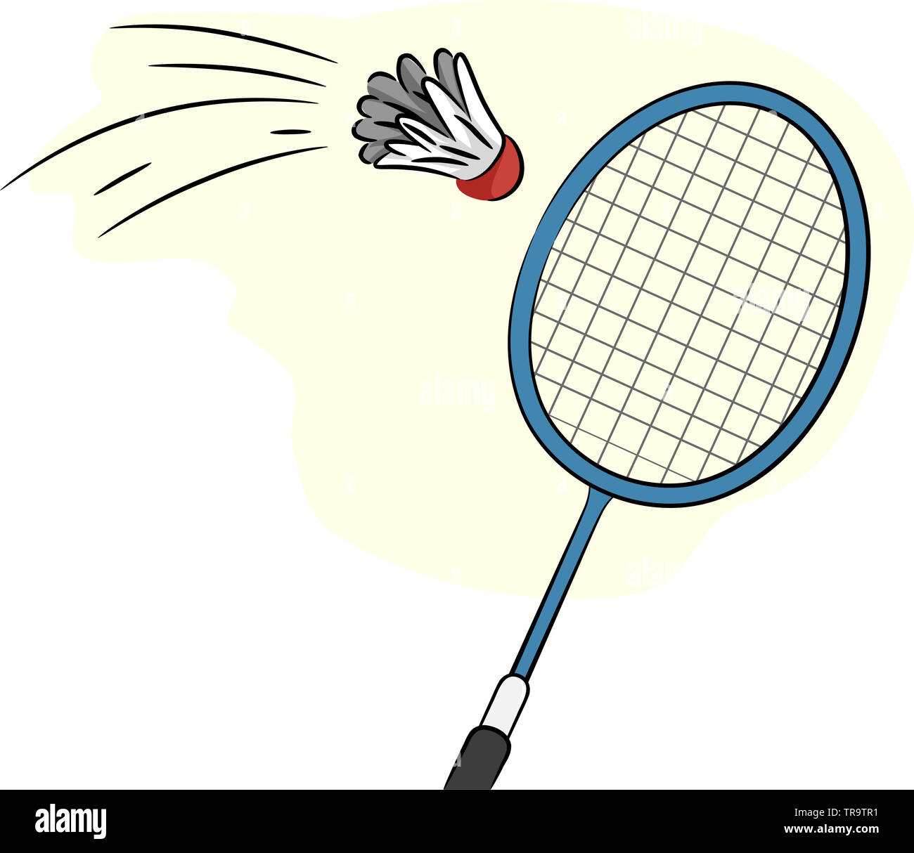 Abbildung: Badminton Schläger zu einem Federball Hit Stockfotografie - Alamy