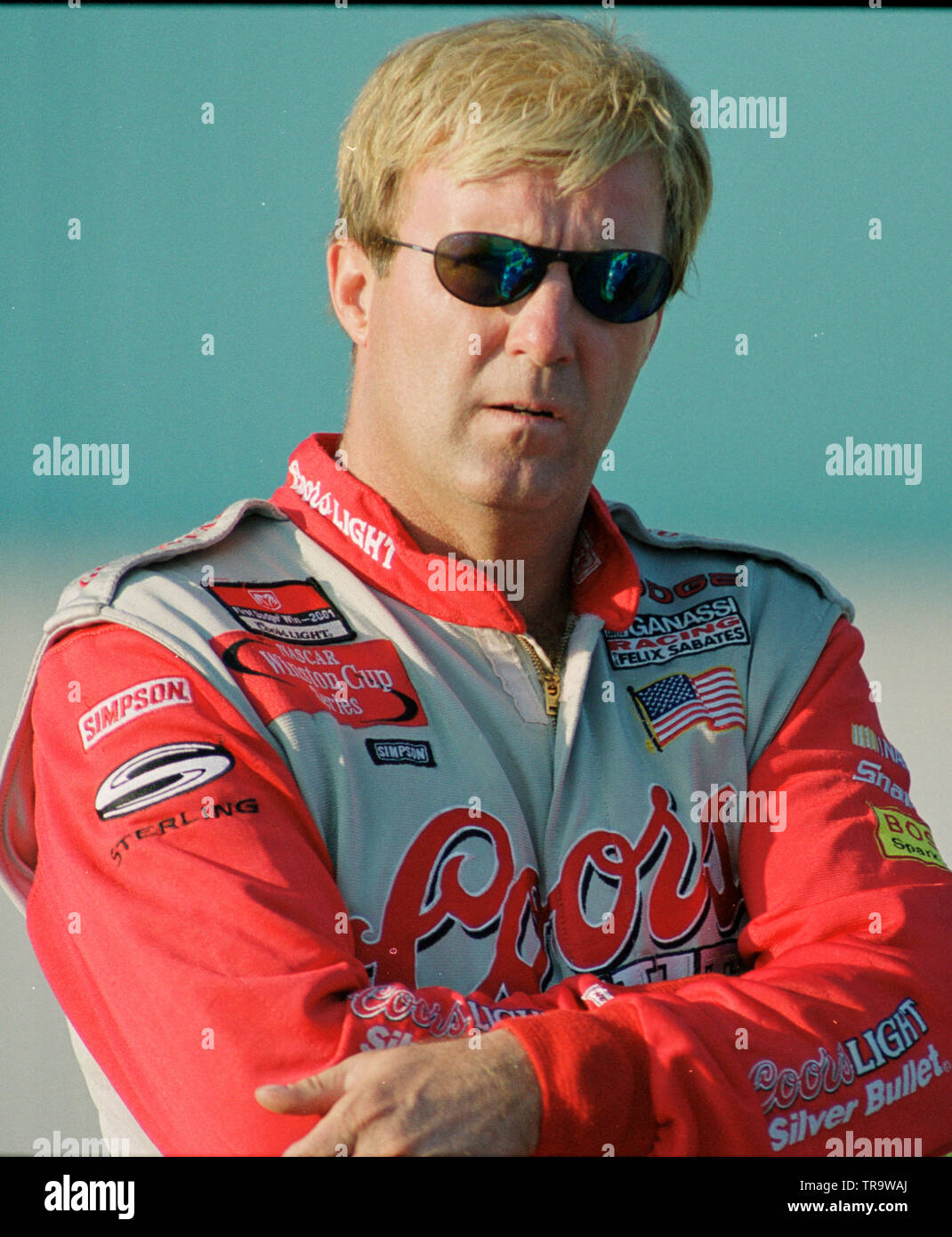 NASCAR Fahrer Sterling Marlin auf Pit road Homestead Miami Speedway im November 2001. Stockfoto