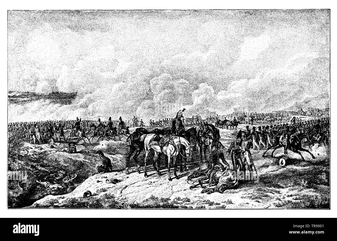 Schlacht von Borodino am 7. September 1812. An Ort und Stelle gezeichnet von A., A., Adam Adam (Geschichte Buch, 1899) Stockfoto