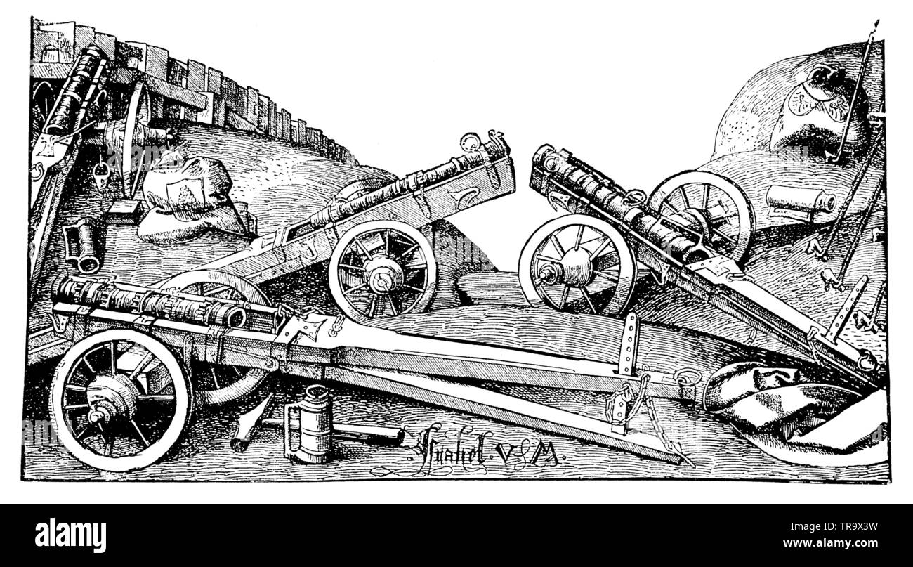 Kanonen aus der Zeit des Ferdinand Cortez,, (populärwissenschaftlichen Buch, 1902) Stockfoto
