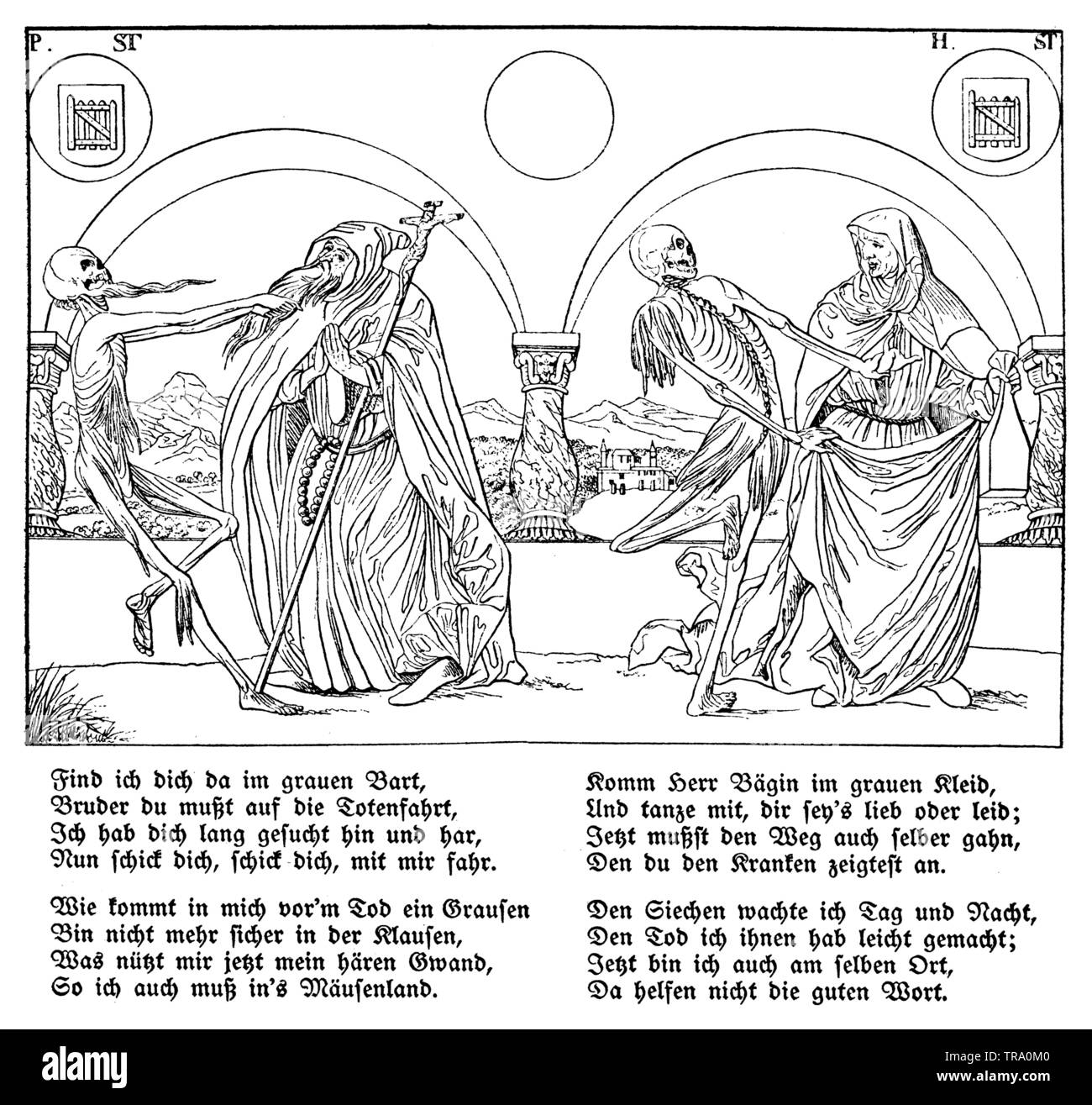 Bern Tod Tanz Bilder. Von Nikolaus Manuel aus dem Jahr 1515, Nikolaus Manuel (Religion Geschichte Buch, 1923) Stockfoto
