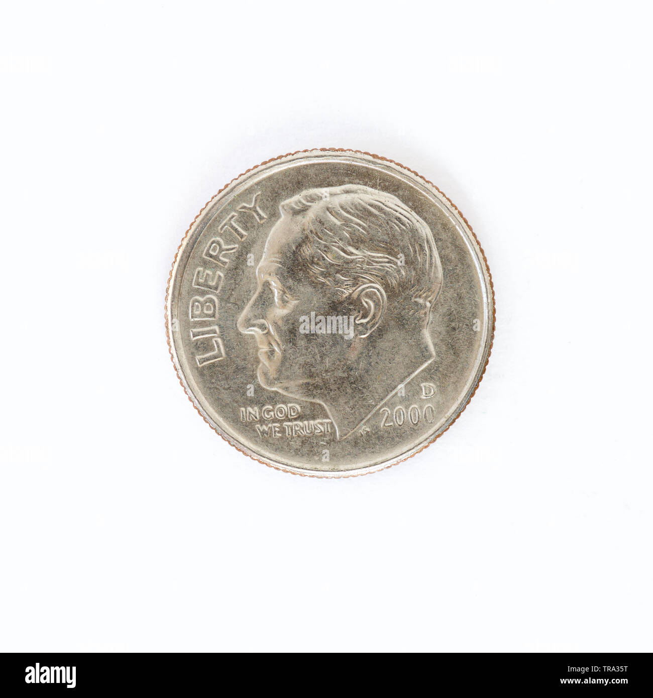 Usa 1 Groschen" Roosevelt Dime" Münze - 2000 Stockfoto