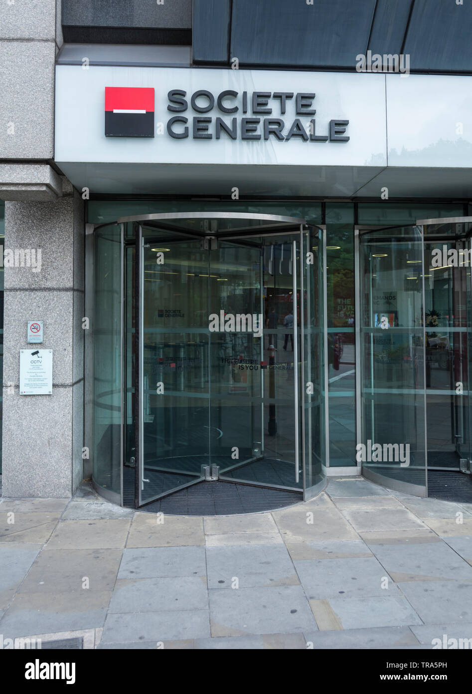 Société Générale - eine französische multinationale Bank- und Finanzdienstleistungen Unternehmens in Exchange House, Primrose Street, London, EC2, Großbritannien Stockfoto