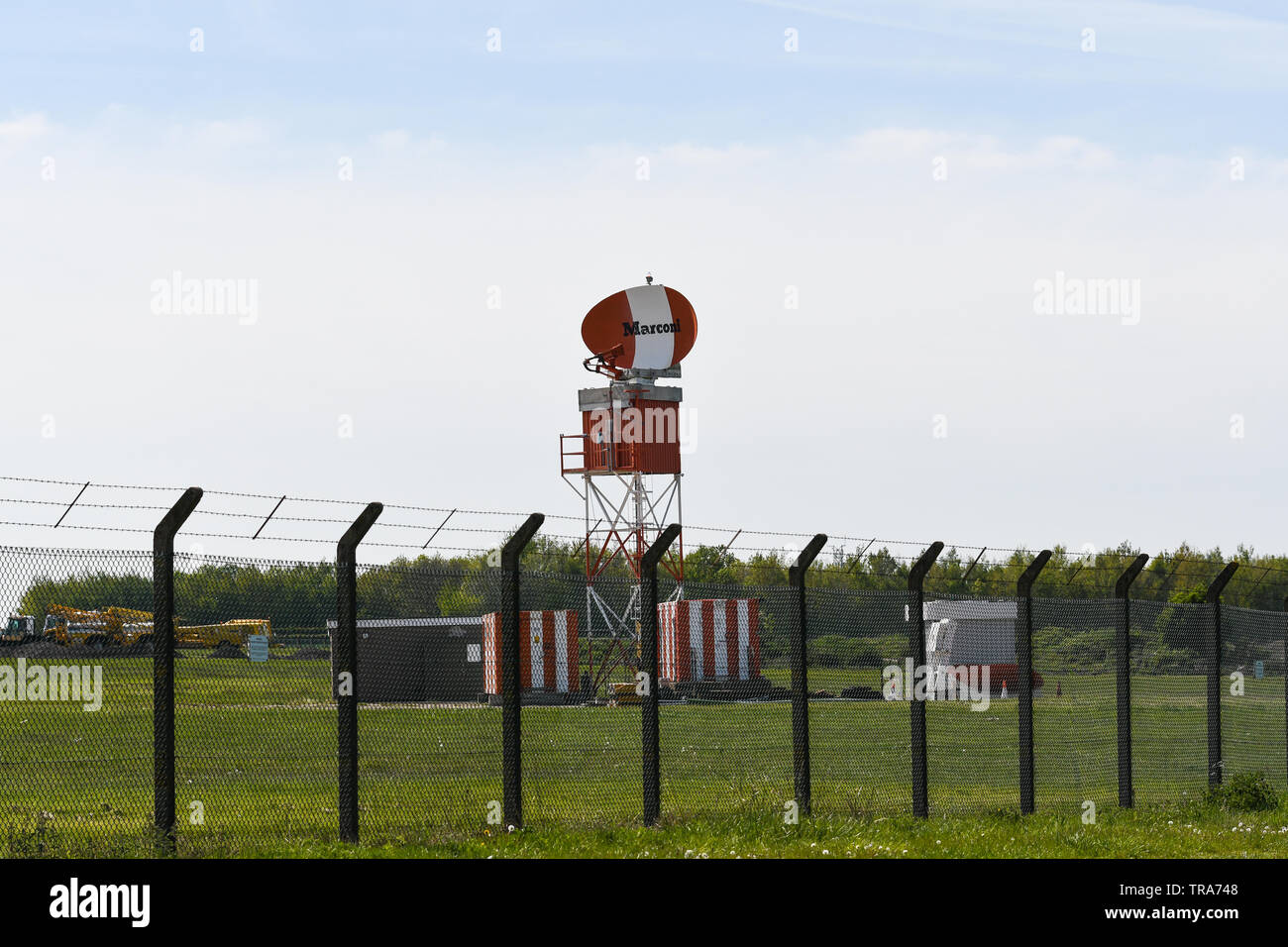 Marconi Radar am Flughafen East Midlands Stockfoto