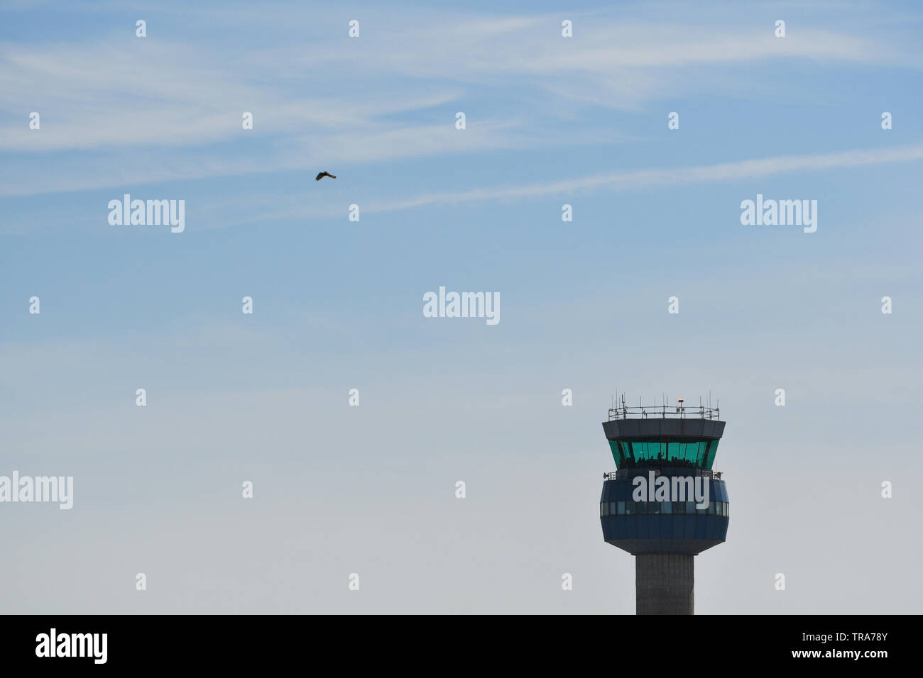 East Midlands Airport control tower Stockfoto