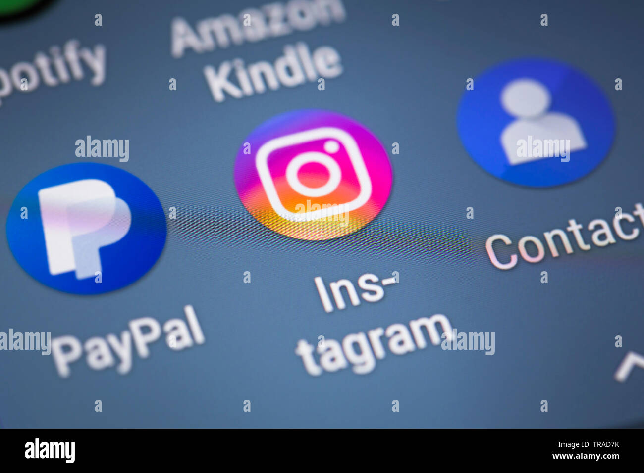 Instagram logo Symbol auf Mobiltelefon Stockfoto