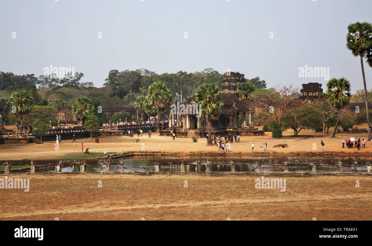 Becken an Angkor Wat - Kapital Tempel. Provinz Siem Reap. Kambodscha Stockfoto