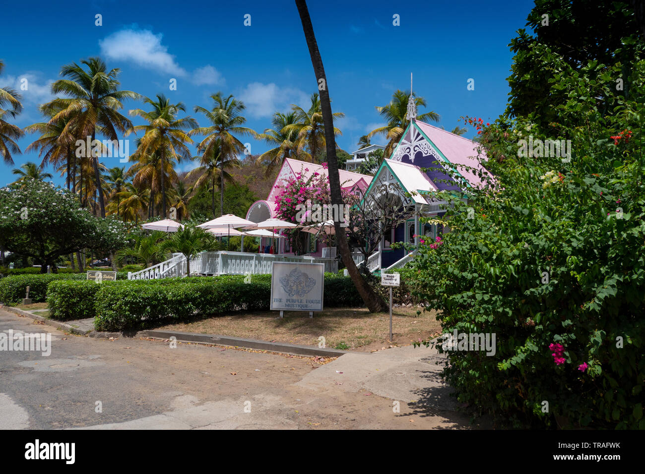 Lovell Dorf am Strand auf der Insel Mustique Stockfoto