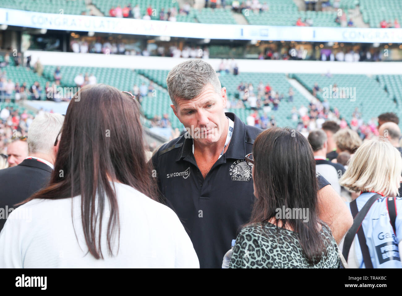 01.06.2019 Twickenham, England. Während der Premiership Final 2019 Spiel zwischen Exeter Rugby und RFC Sarazenen. © Phil Hutchinson/Alamy Stockfoto