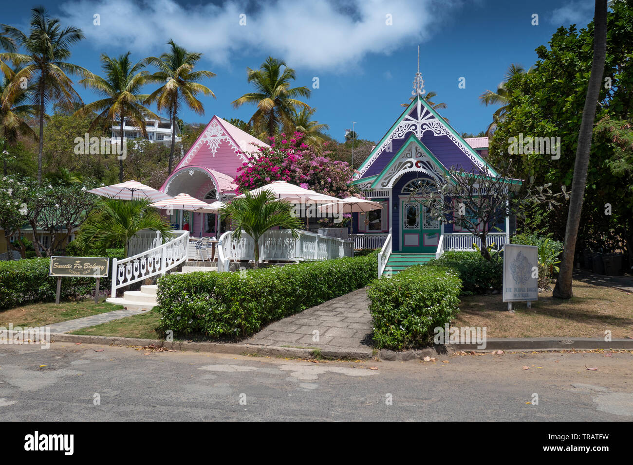 Lovell Dorf am Strand auf der Insel Mustique Stockfoto