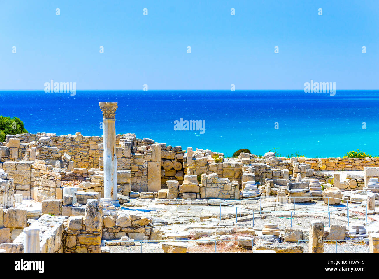 Achilles' Haus Kourio Basilika des Heiligtums von Apollo am Kourion Weltkulturerbe archäologische Stätte in der Nähe von Limassol (Lemesos), Zypern Stockfoto