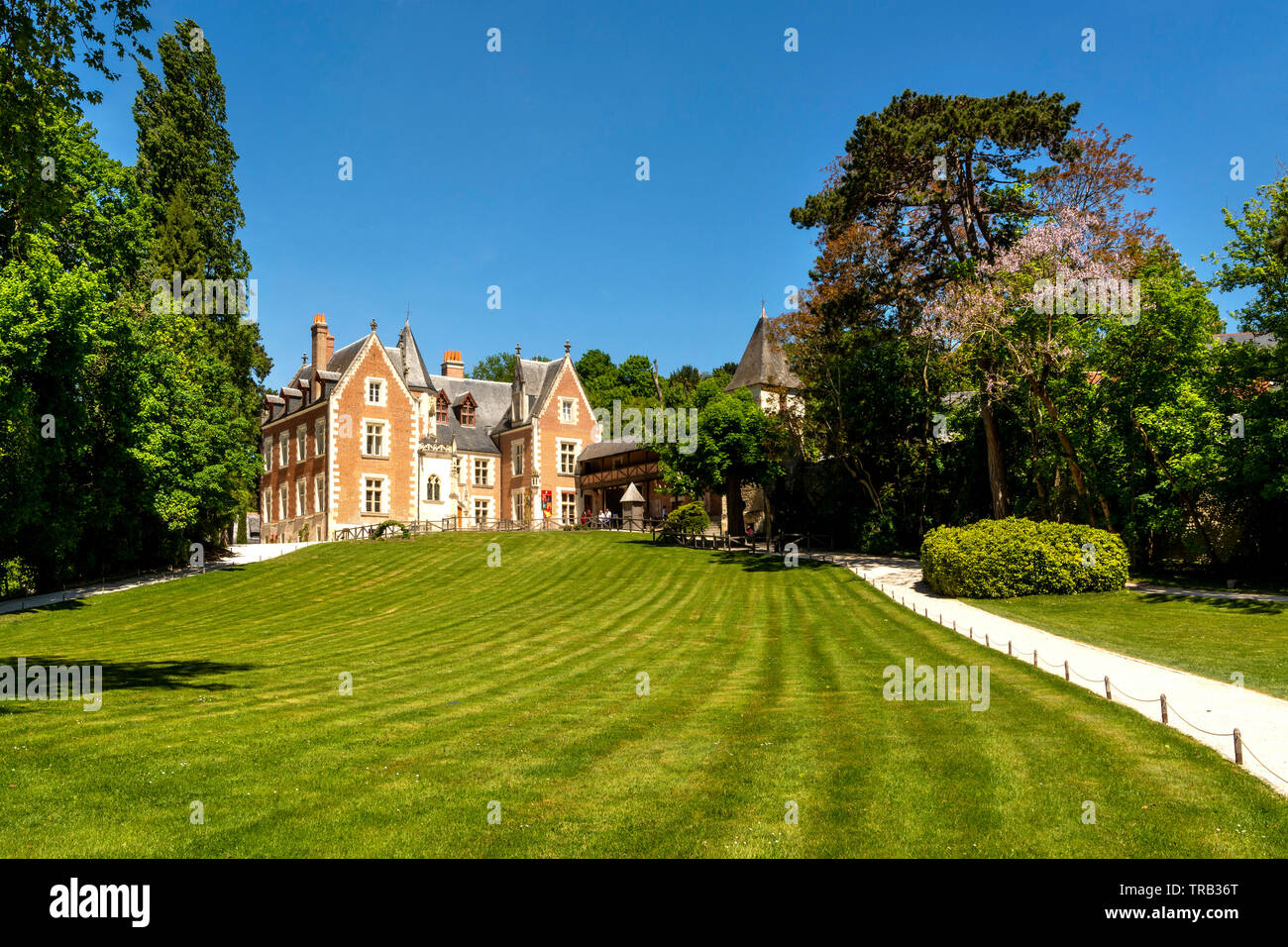 Blick auf den Clos Luce Mansion, letzte Leonardo da Vinci's Home, Amboise, Indre-et-Loire Departement, Center-Val de Loire, Frankreich Stockfoto