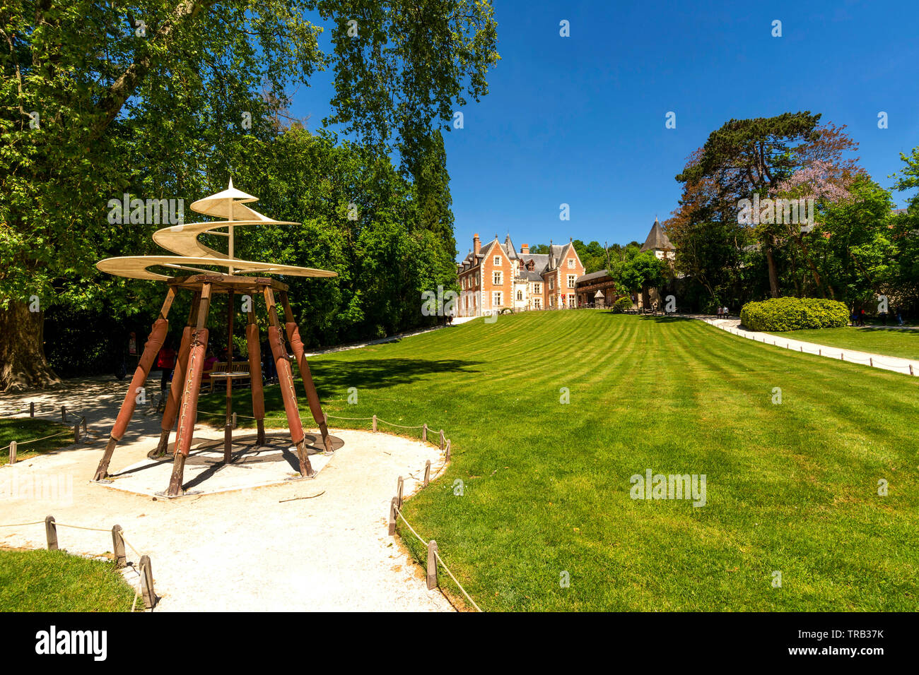 Blick auf den Clos Luce Mansion, letzte Leonardo da Vinci's Home, Amboise, Indre-et-Loire Departement, Center-Val de Loire, Frankreich Stockfoto