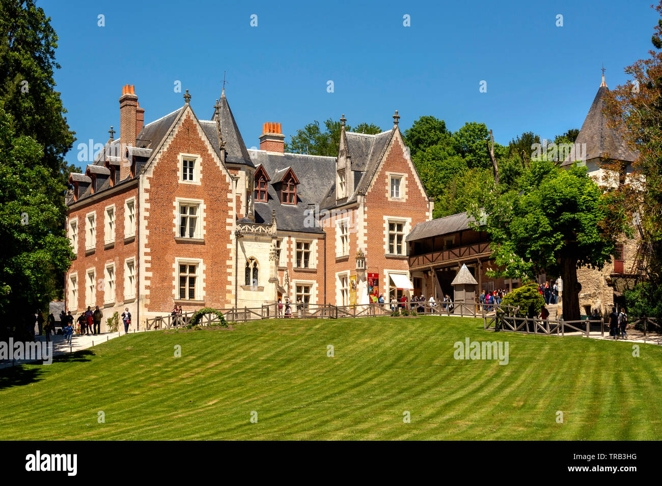 Blick auf den Clos Luce Mansion, letzte Leonardo da Vinci's Home, Amboise, Indre-et-Loire Departement, Center-Val de Loire, Frankreich Stockfoto