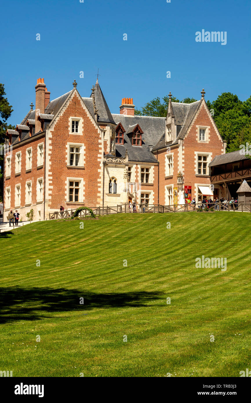 Blick auf den Clos Luce Mansion, letzte Leonardo da Vinci's Home, Amboise, Indre-et-Loire Departement, Center-Val de Loire, Frankreich Stockfoto