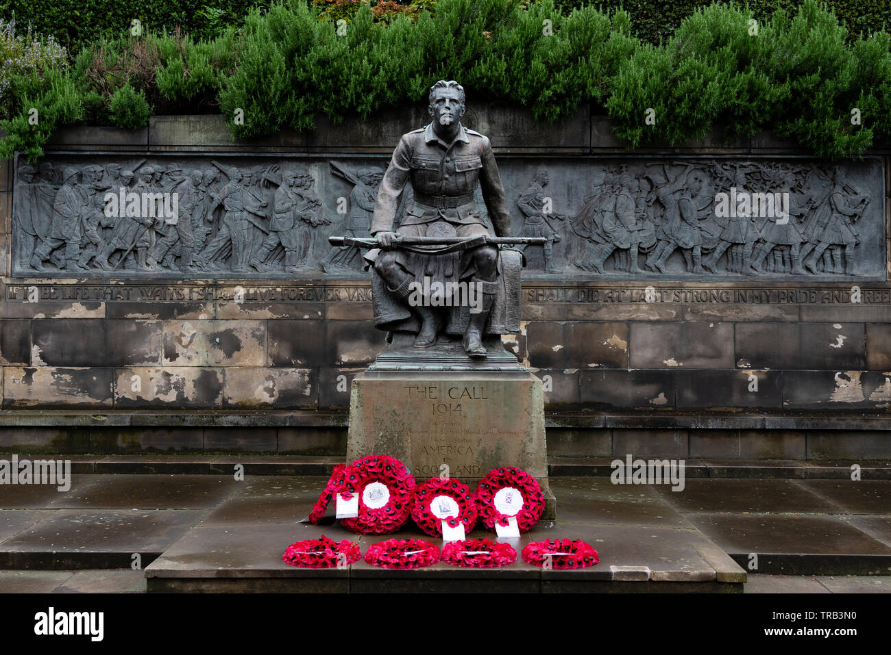 Der schottische American Memorial, die sich der Anruf in der Princes Street Gardens Edinburgh, Schottland 1914. Großbritannien Stockfoto