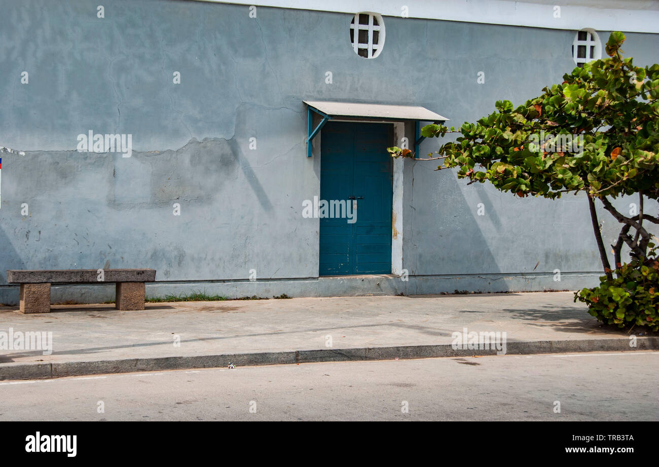 Pondicherry, Indien - Januar 20,2019: farbenfrohe Gebäude im französischen Teil der Innenstadt Stockfoto