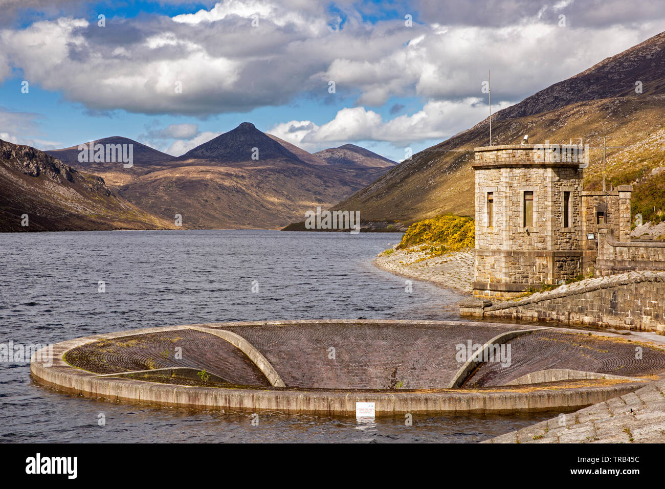 Nordirland, Co unten, hohe Mournes, Silent Valley Reservoir, Überlauf Stockfoto