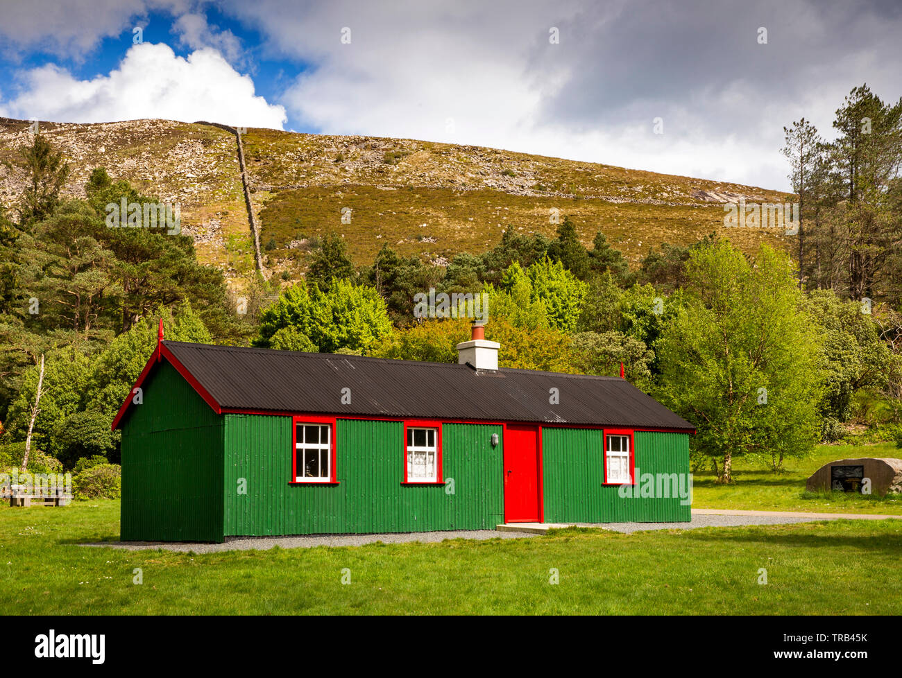 Nordirland, Co unten, hohe Mournes, stillen Tal, Watertown House, Wellblech Wohnung durch Wasserreservoir Bauarbeiter verwendet Stockfoto