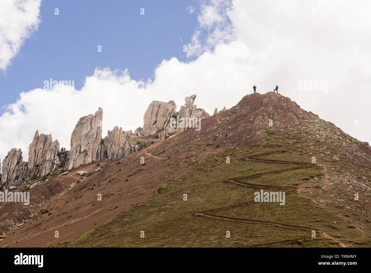 Peru Palccoyo Berg - Felsformationen ('a Rock Wald') an der Palccoyo Berg, südlich von Cusco in Peru, Südamerika. Stockfoto