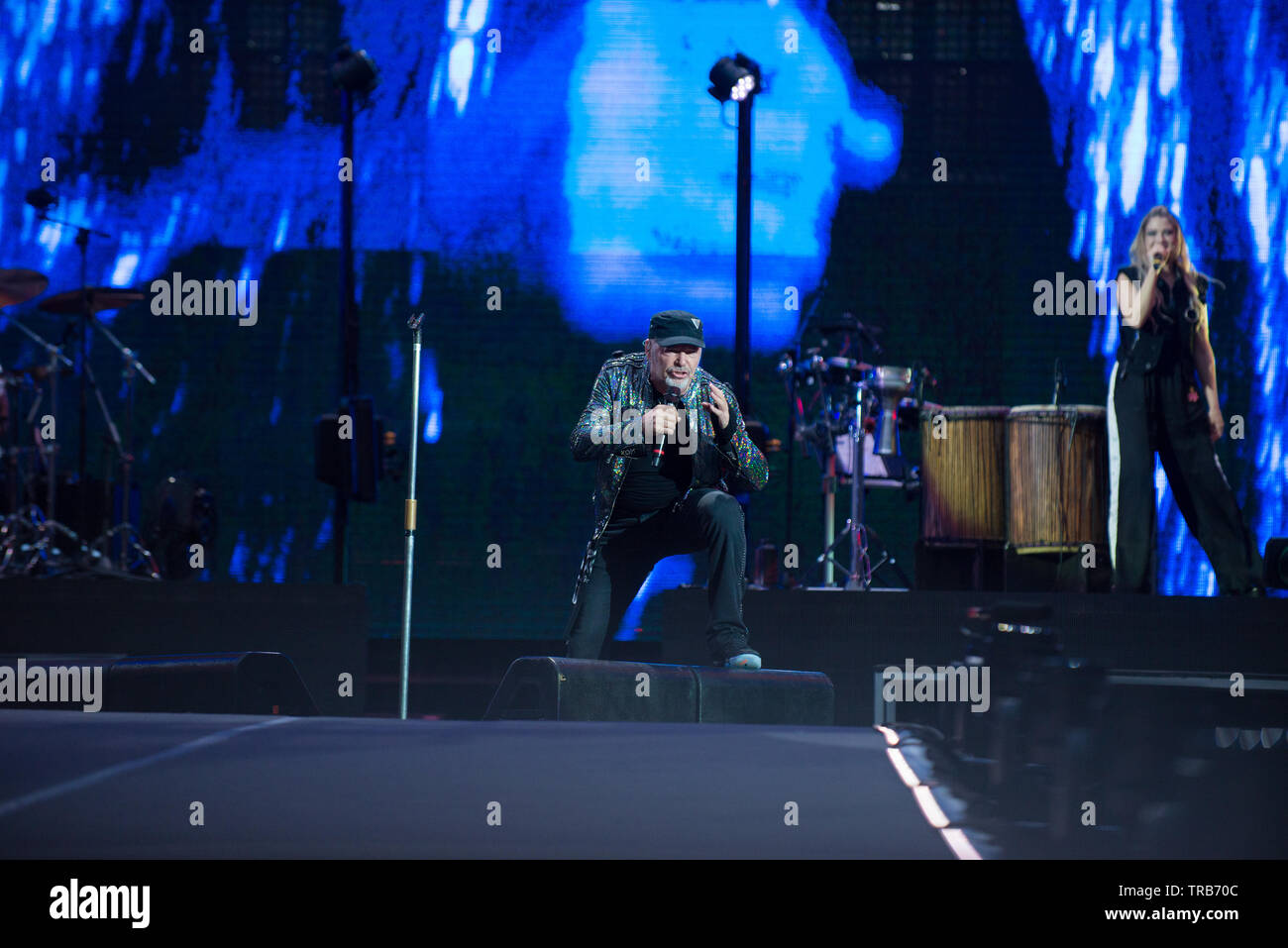 Vasco Rossi durchgeführt in der vergangenen Nacht in Mailand im Stadion San Siro für die erste von sechs Datum! Stockfoto