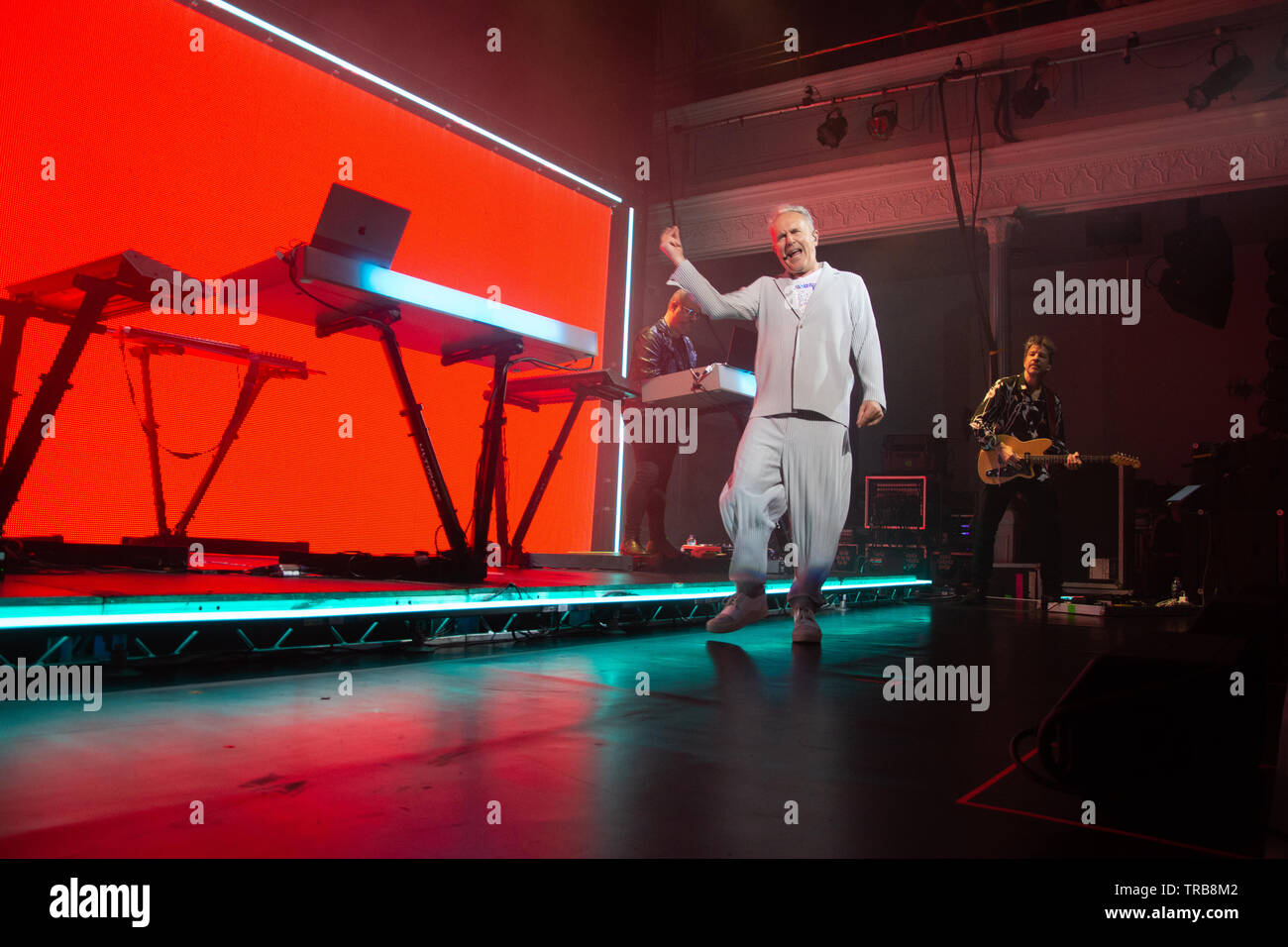 Fotos von Howard Jones im Queens Hall Edinburgh Schottland. 35 Jahre Jubiläum der "Menschen Lib' Album und verwandeln den 31. Mai 2019 Stockfoto