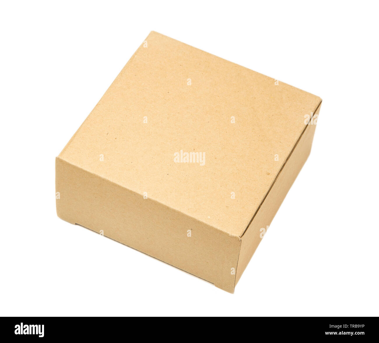 Karton, isoliert auf weißem Hintergrund Stockfoto
