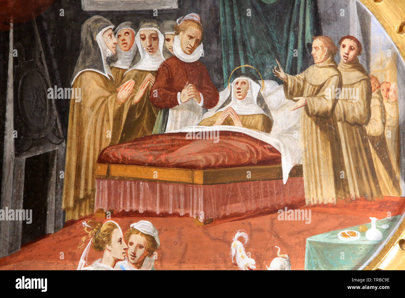 Der Tod der Jungfrau Maria. Kirche der Verkündigung. Wallfahrtskirche Madonna del Sasso. Orselina. Die Schweiz. Stockfoto