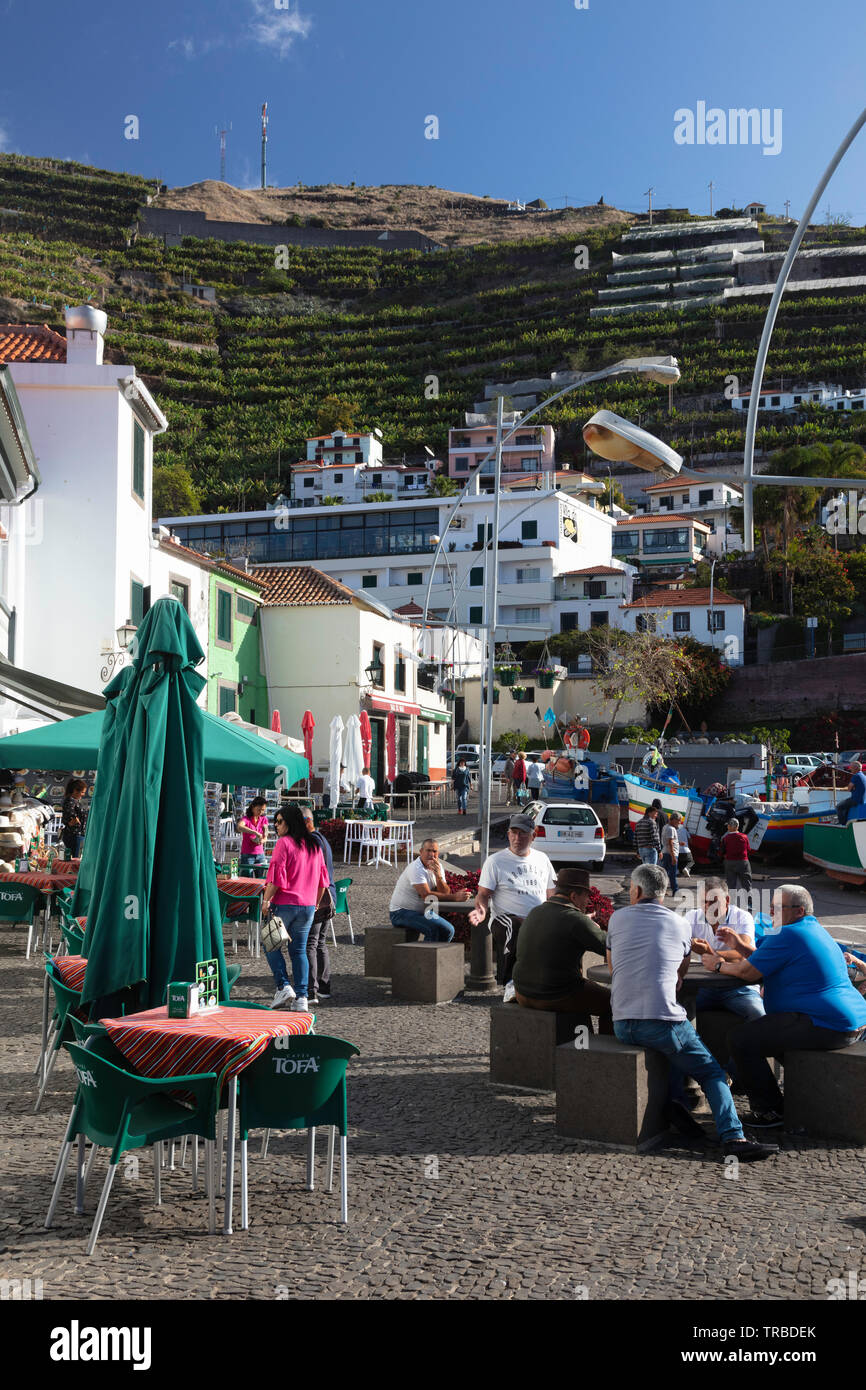 Camera de Lobos, traditionelles Fischerdorf, Madeira. Winston Churchill waren im Hotel in diesem Dorf und malte einige Bilder von diesem Land. Stockfoto