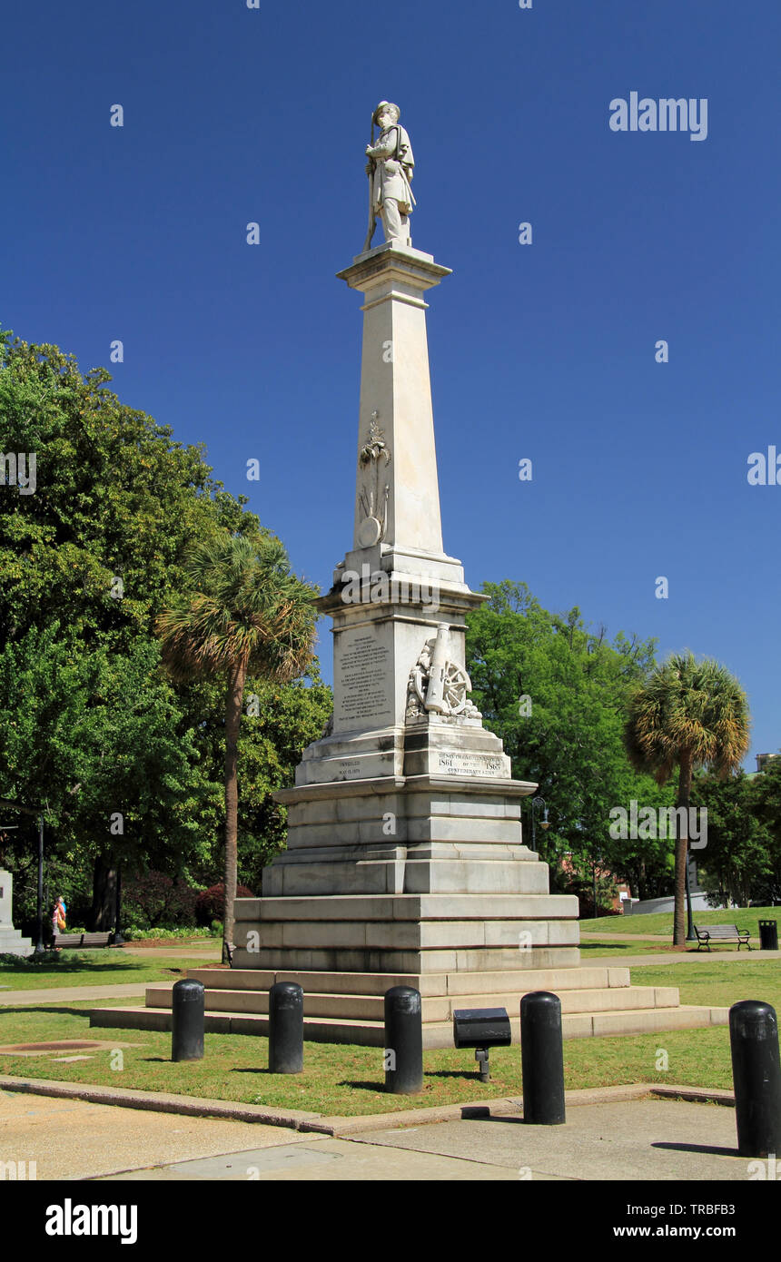 Ein Denkmal auf dem Gelände der South Carolina statehouse ehrt Soldaten, die für die Konföderierten während des Amerikanischen Bürgerkriegs kämpfte Stockfoto