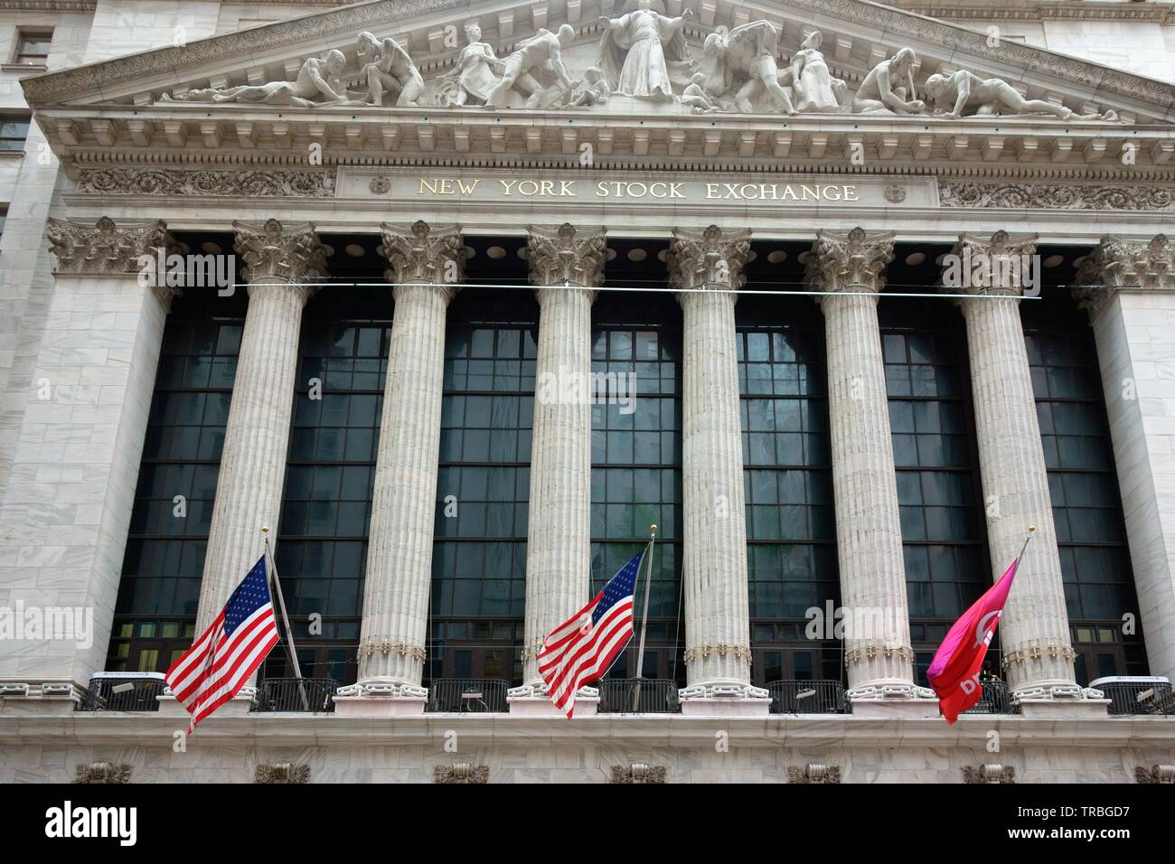 Gebäude der New York Stock Exchange Stockfoto