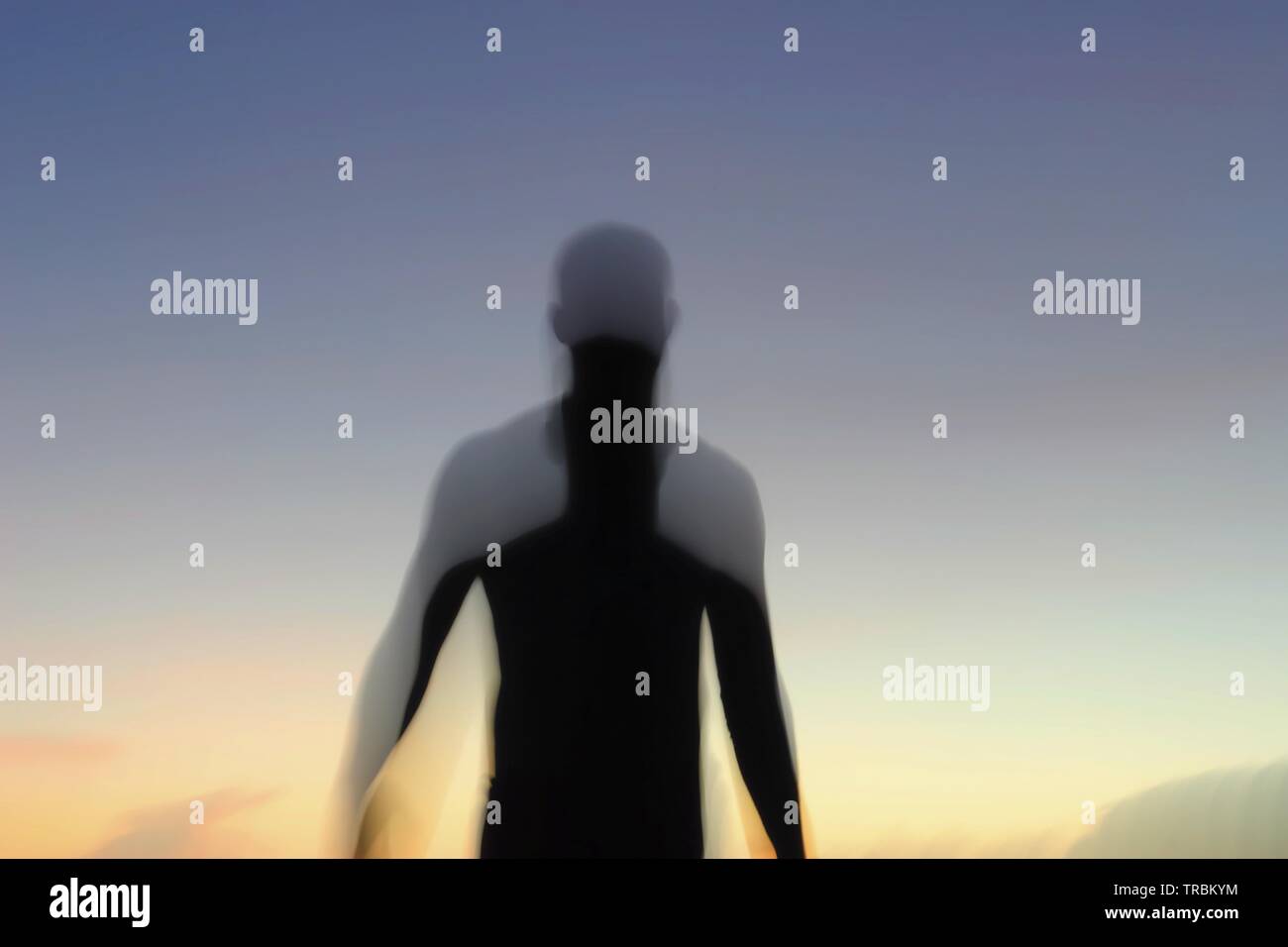 Silhouetten und Sonnenuntergänge Stockfoto