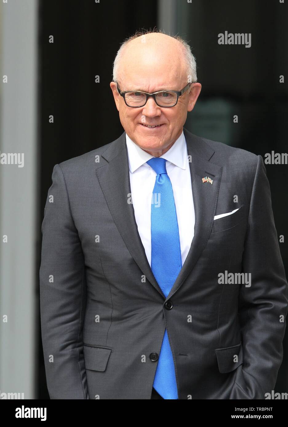 LONDON - 02.Juni 2019: Woody Johnson Botschafter der Vereinigten Staaten von Amerika, dem Vereinigten Königreich bei den BBC-Studios in London gesehen Stockfoto