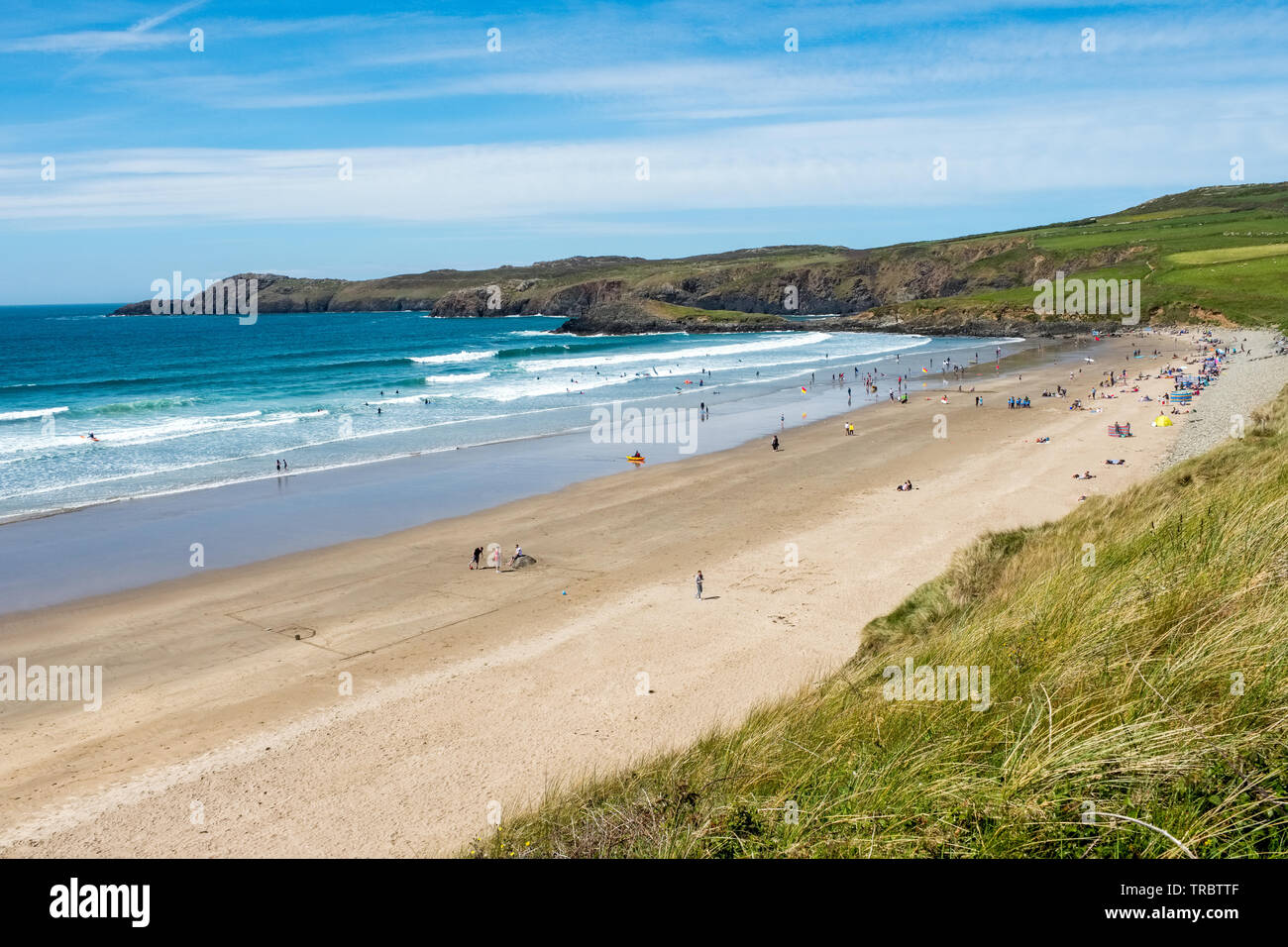 Whitesands Beach in der Nähe von St Davids in Pembrokeshire, West Wales Stockfoto