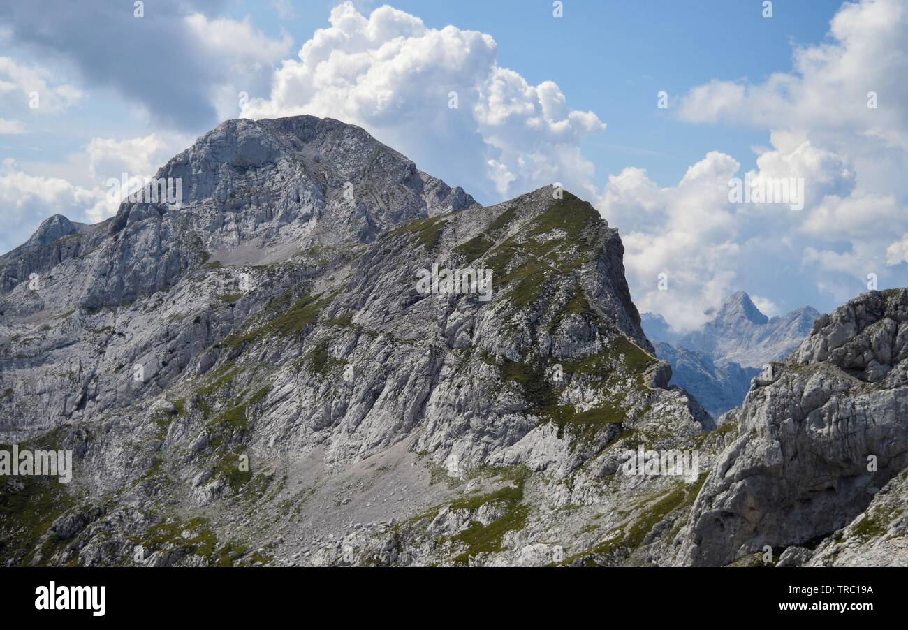 Berglandschaft in der slowenischen Steiner Alpen Stockfoto