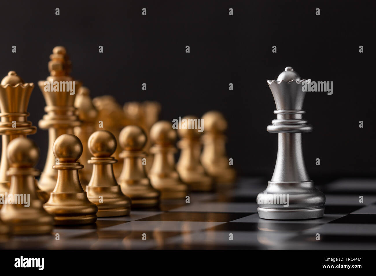 Silver Queen ist der Führer der Goldenen Schach im Spiel. Stockfoto