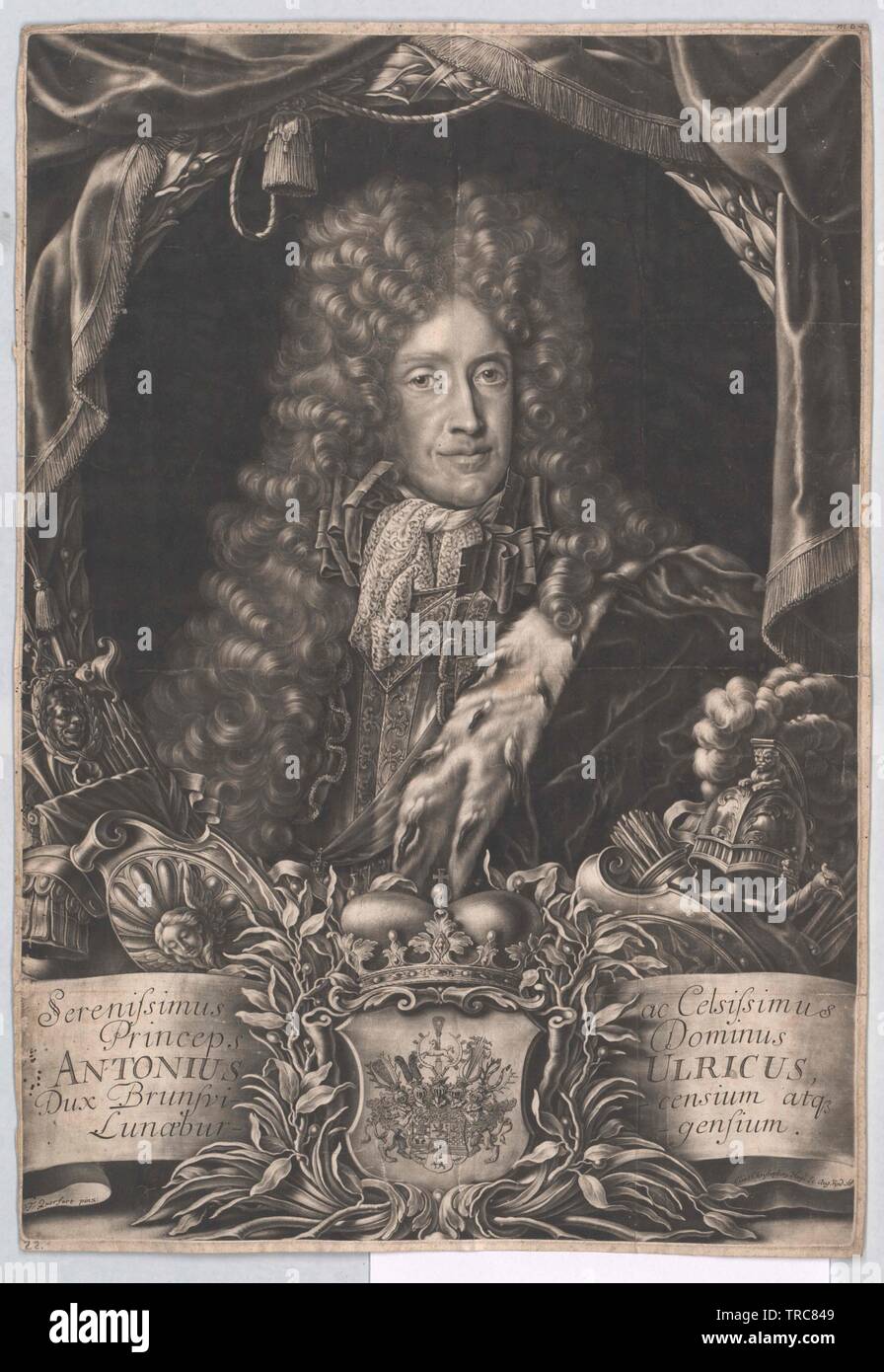 Anton Ulrich, Herzog von Brunswick-Wolfenbuettel, Beitritt macht in Wolfbuettel 1704 Additional-Rights - Clearance-Info - Not-Available Stockfoto