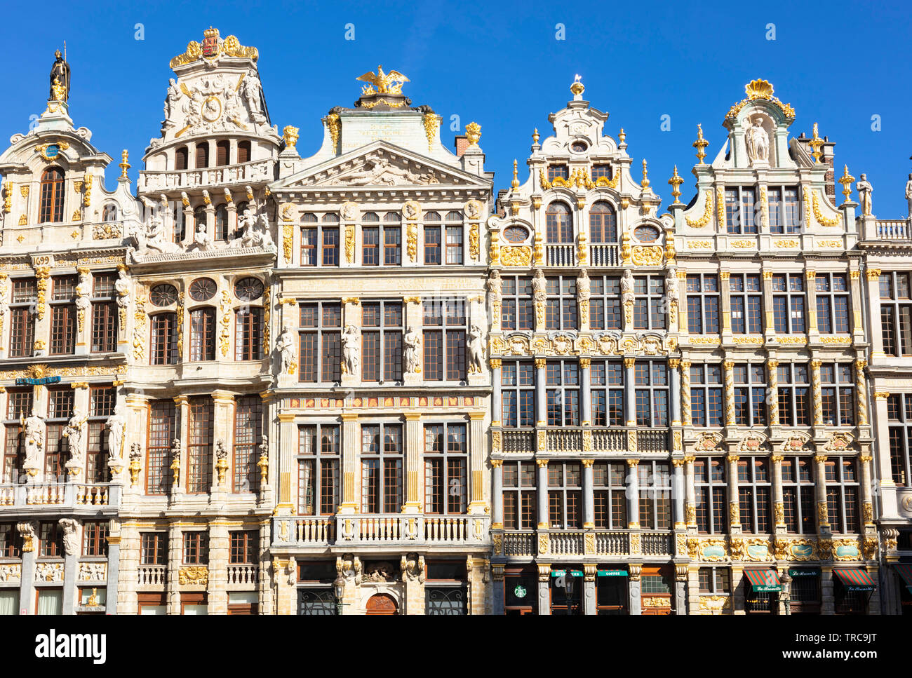 Brüssel Grand Place Brüssel verzierten Gildenhalle verzierten Giebeln Fassade im Grand Place Brüssel Stadtzentrum Brüssel Belgien Eu Europa Stockfoto