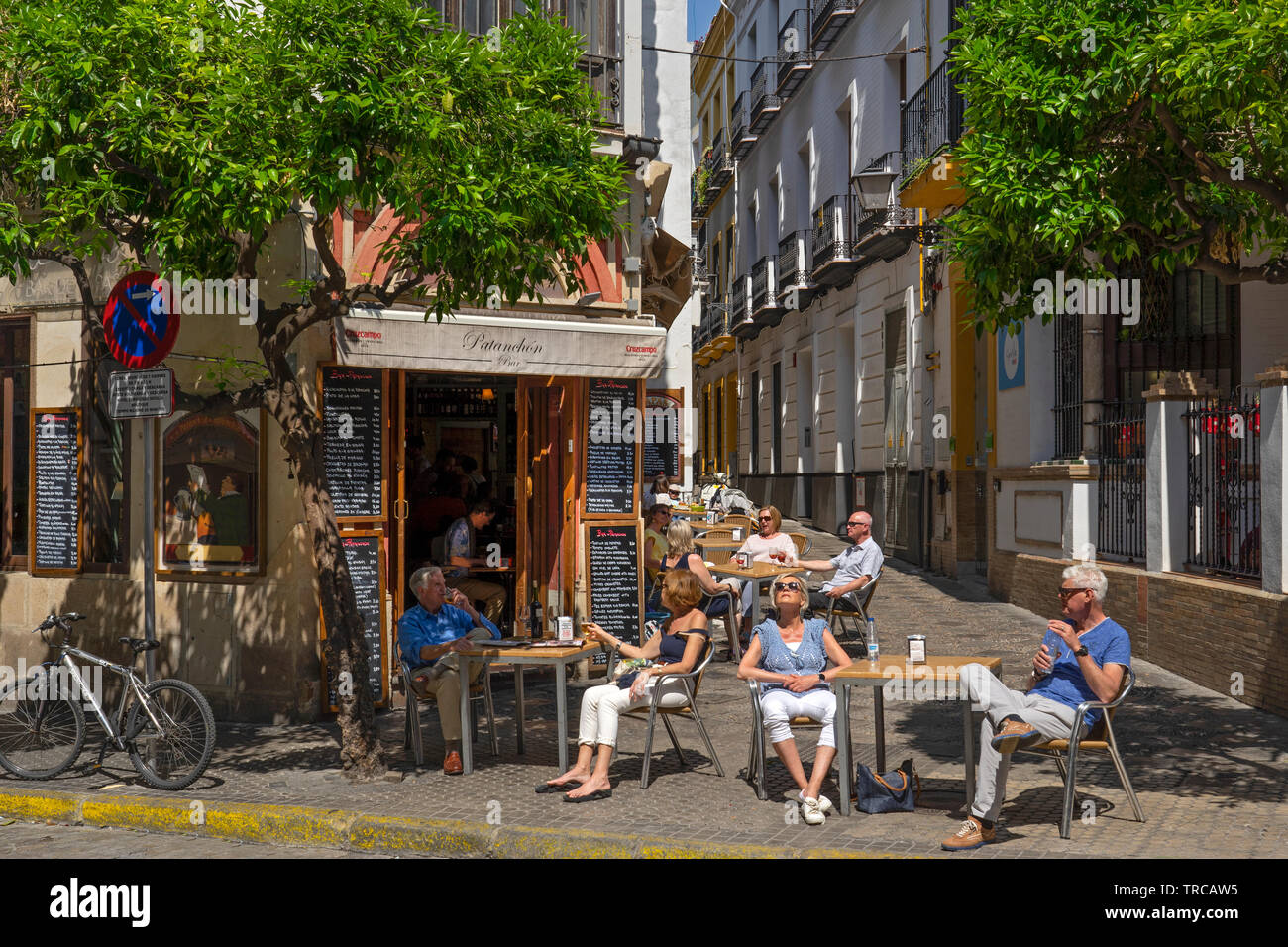 Cafe in Sevilla, Andalusien, Spanien, Europa Stockfoto