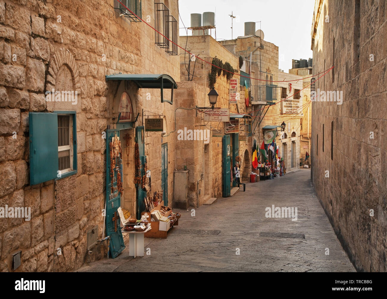 Alte Straße in Bethlehem. Die palästinensischen Gebiete. Israel Stockfoto