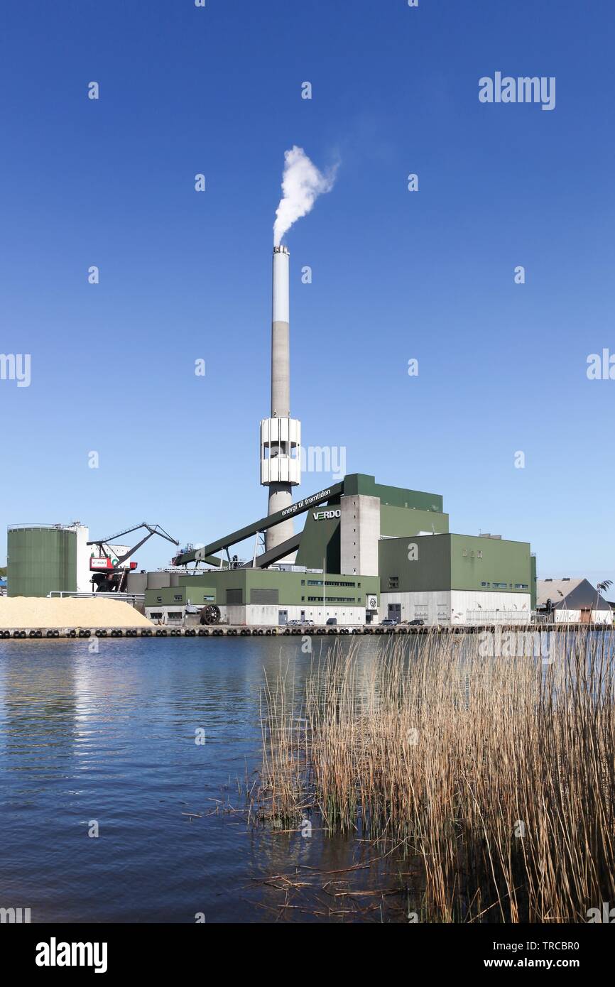 Randers, Dänemark - 5. Mai 2018: Verdo Energy Power Station. Verdo ist ein Energieunternehmen aus Randers, Dänemark Stockfoto