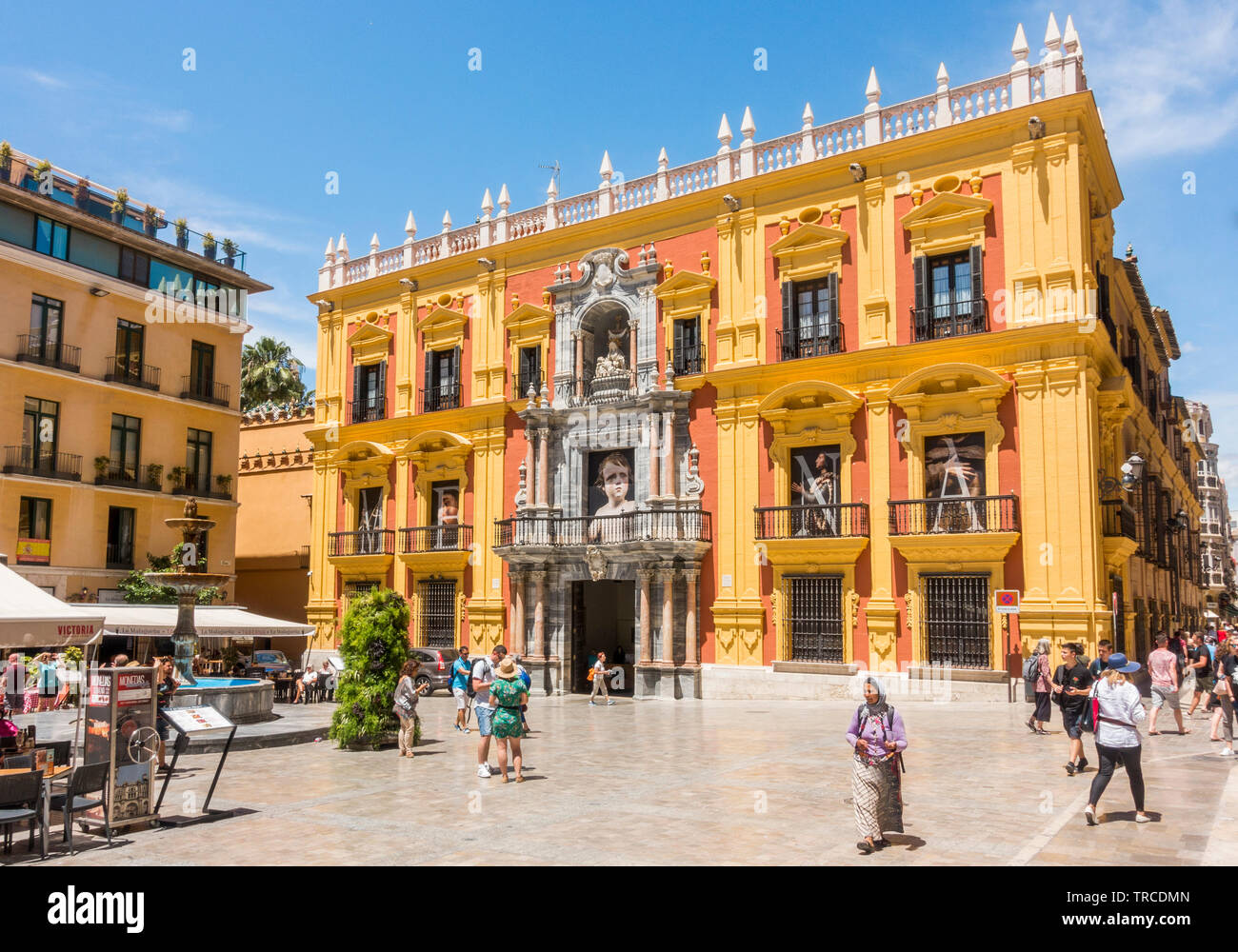 Die wiederhergestellten Bischofspalast, El Palacio Episcopal, Bishops Palace, Malaga, Andalusien, Spanien. Stockfoto