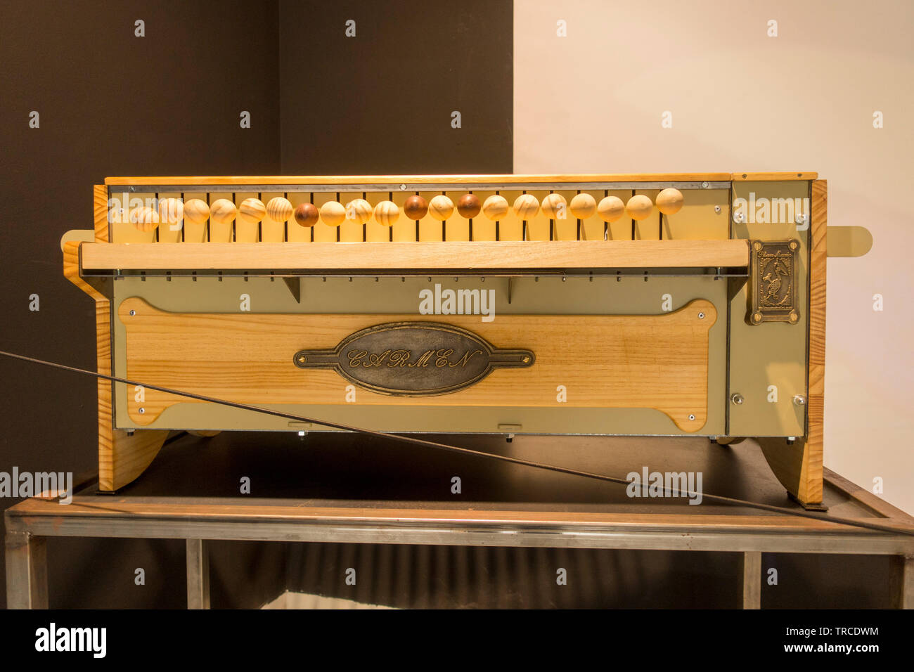 Flamenco Rhythmus Maschine, interaktive Musik Museum, das Museo Interactivo de la Música in Malaga, Andalusien, Spanien. Stockfoto