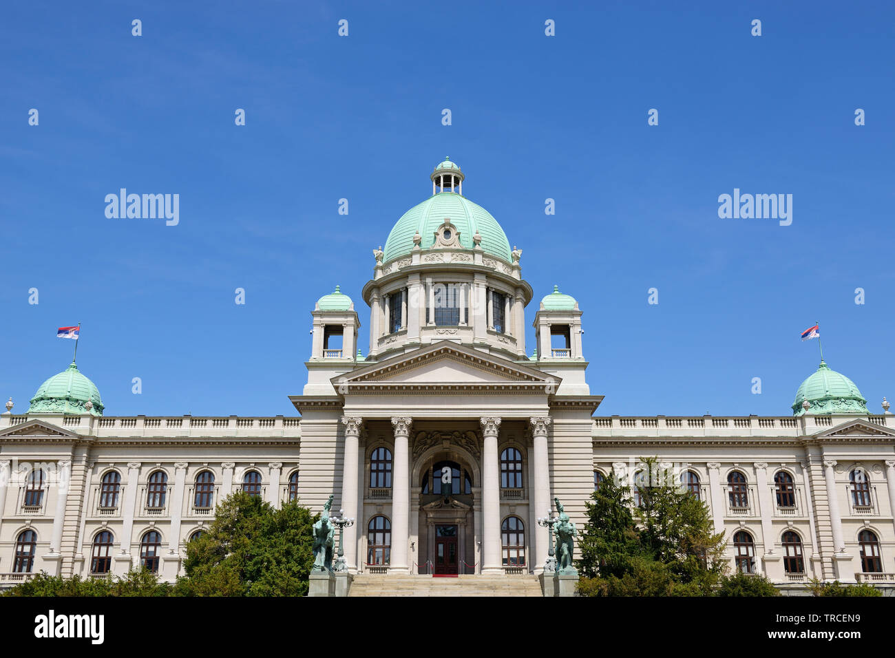 Haus der Nationalversammlung, dem serbischen Parlament Gebäude, Belgrad, Serbien Stockfoto