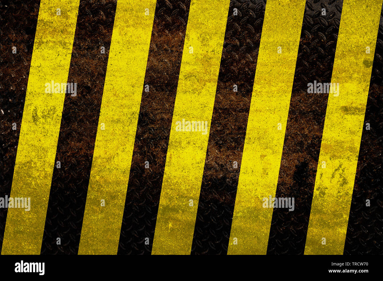 Grunge metal gelbe Gefahr stripe Textur Hintergrund Stockfoto