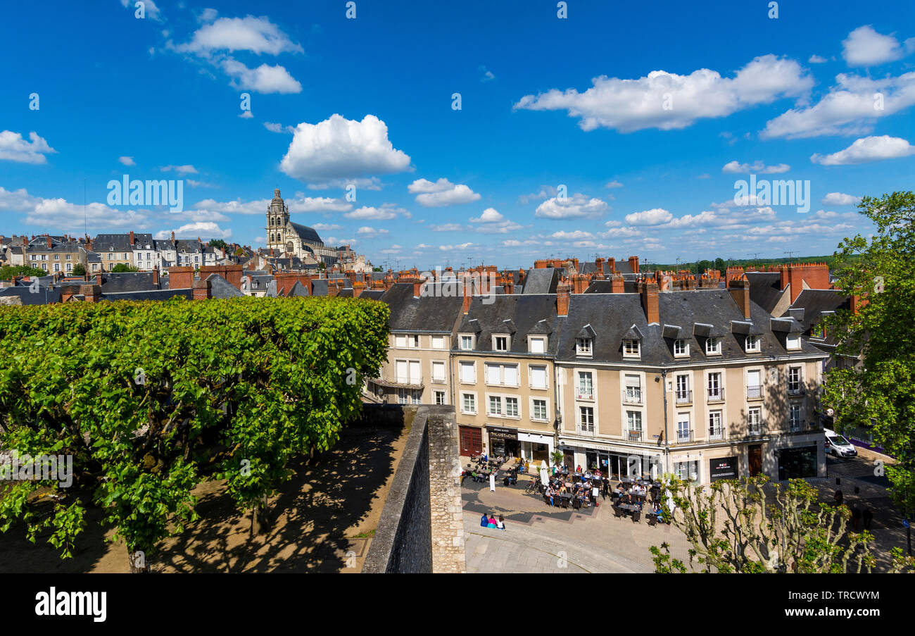 98/5000 Blick auf die Stadt Blois und St. Louis Kathedrale. Blois. Loir-et-Cher. Loire Tal. La France. Stockfoto