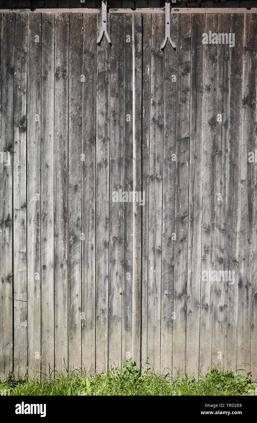 Eine alte verwitterte Holztafel, Wand, Hintergrund oder Textur. Stockfoto